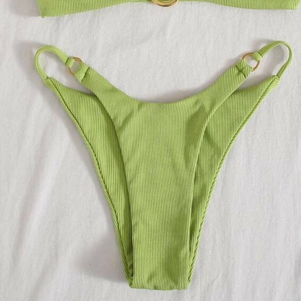 New ribbed green bikini set rings - Picture 2 of 2